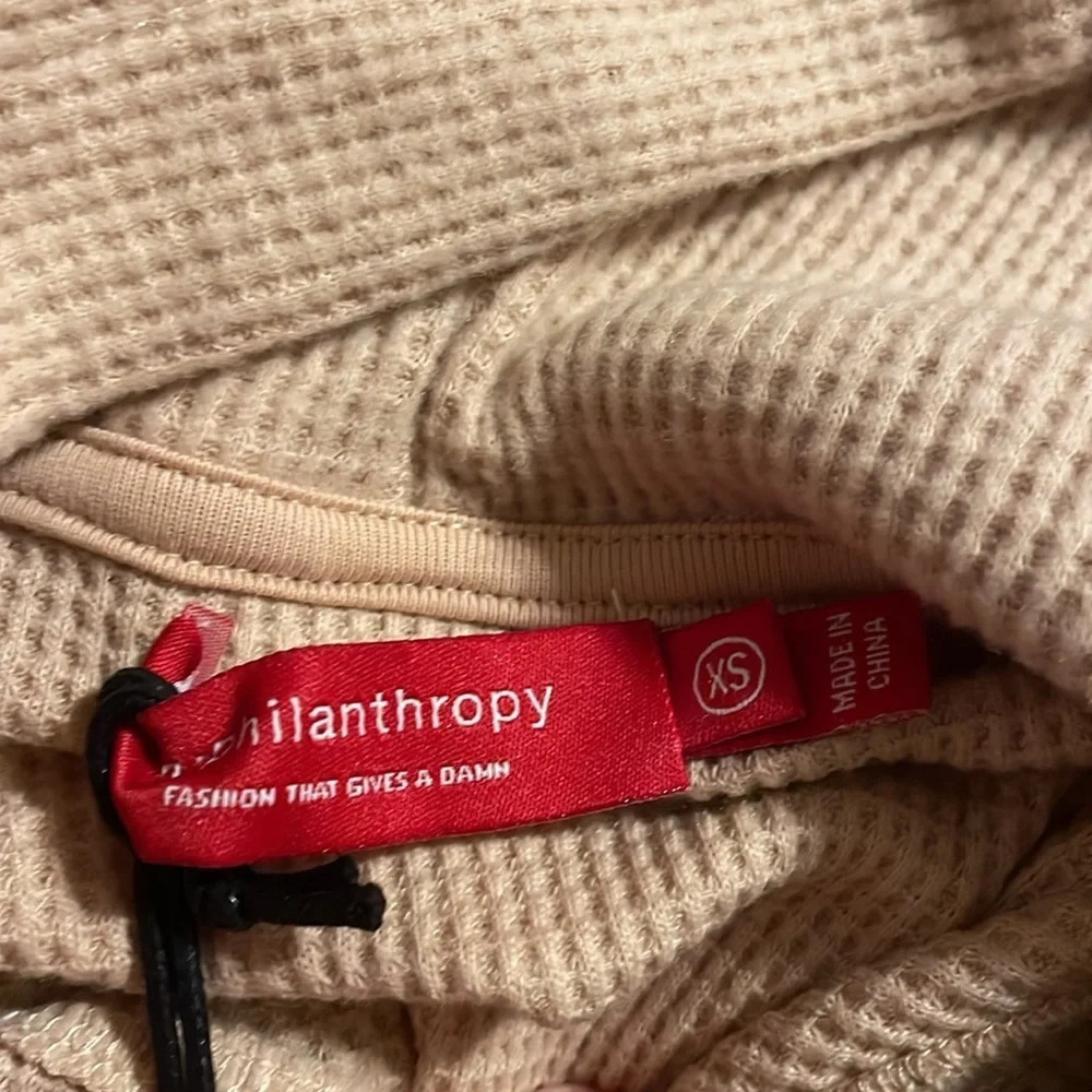 NWT n:PHILANTHROPY Blaire Waffle Knit Cut Out Sweatshirt XS‎ Party Festival Club - Picture 7 of 10